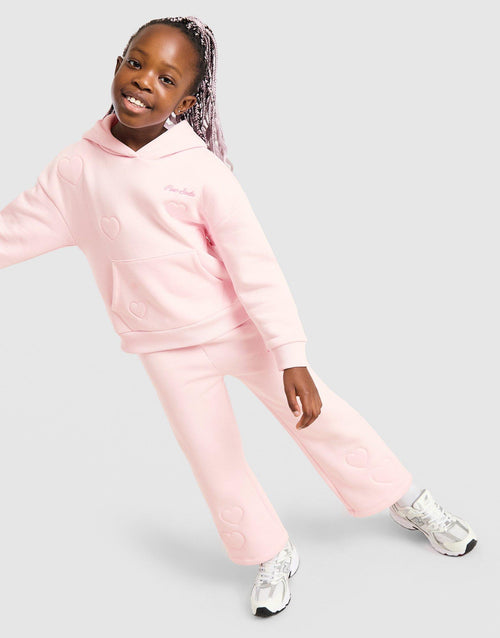 Girls' Heart Stitch Hooded Tracksuit Children