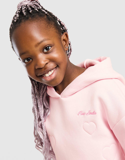 Girls' Heart Stitch Hooded Tracksuit Children