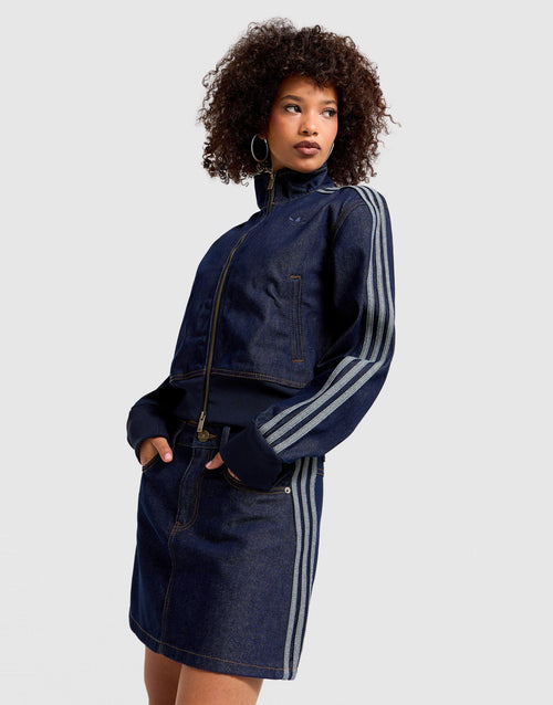 Denim 3-Stripes Mini Skirt