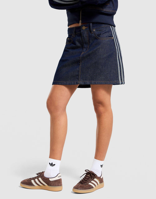 Denim 3-Stripes Mini Skirt