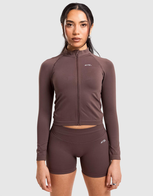 Enhance Full Zip Seamless Top