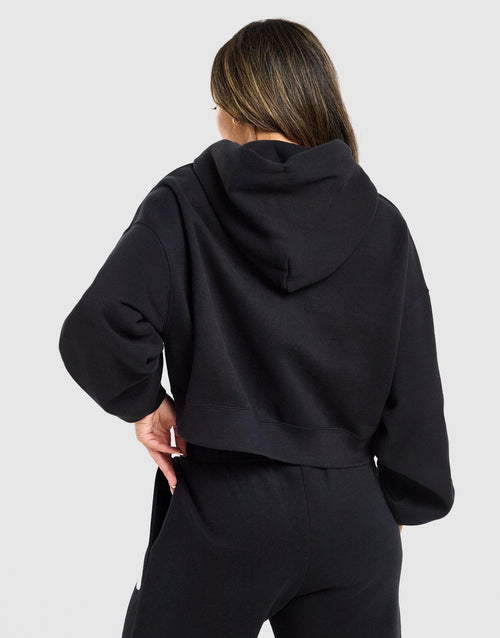 Studio 90 Oversized Crop Full Zip Hoodie