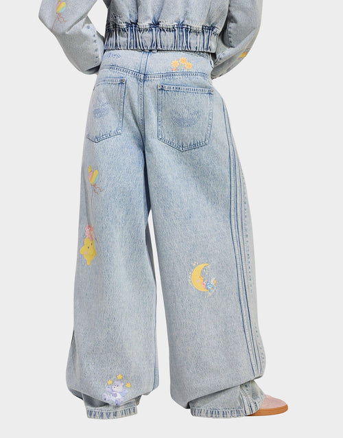 Care Bear High Rise Wide Leg Denim Pant
