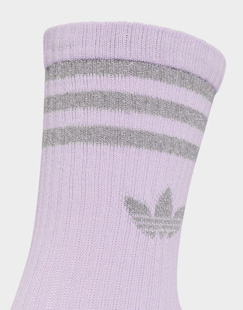 3 Stripes Glitter Crew Socks 3 Pairs