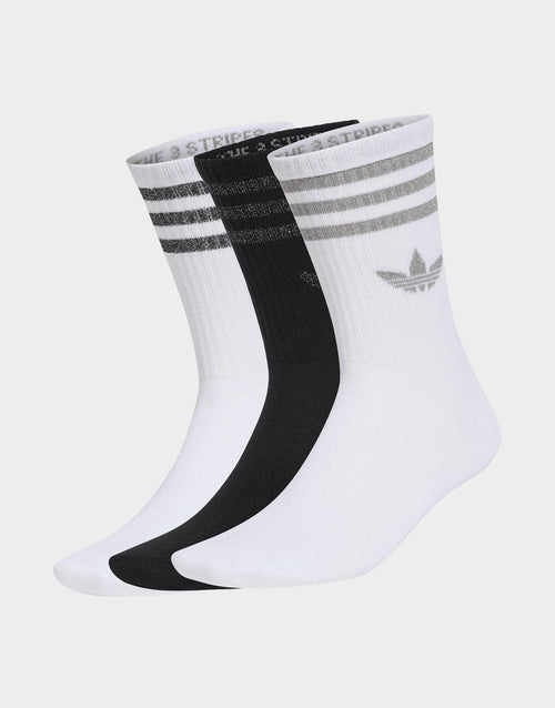 3-Stripes Glitter Crew Socks (3 Pairs)