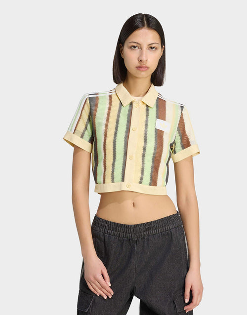ADIDAS ORIGINALS SUMMER GLOW STRIPED CROPPED POLO