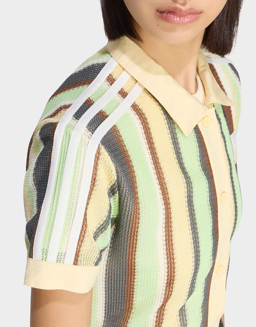 ADIDAS ORIGINALS SUMMER GLOW STRIPED CROPPED POLO
