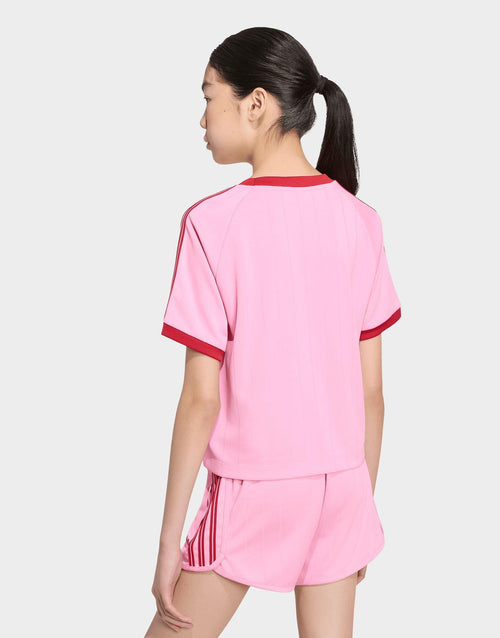 Loose Short Pinstripe T-Shirt Junior's
