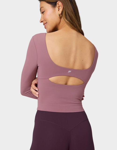 PureLuxe Long-Sleeve Built-In Bra Top