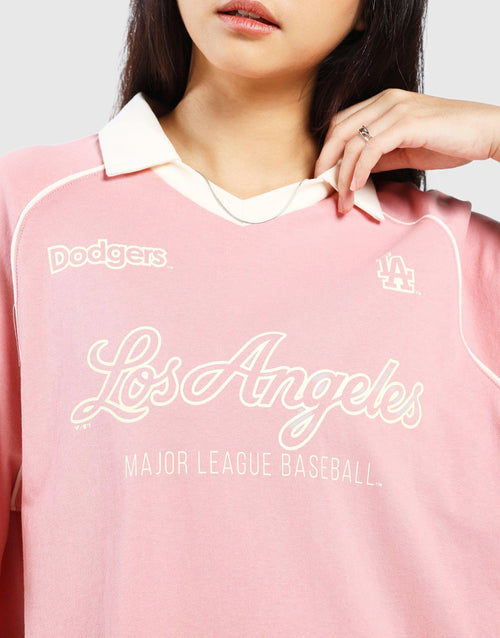 MLB Los Angeles Dodgers V-Neck Oversized Polo Jersey