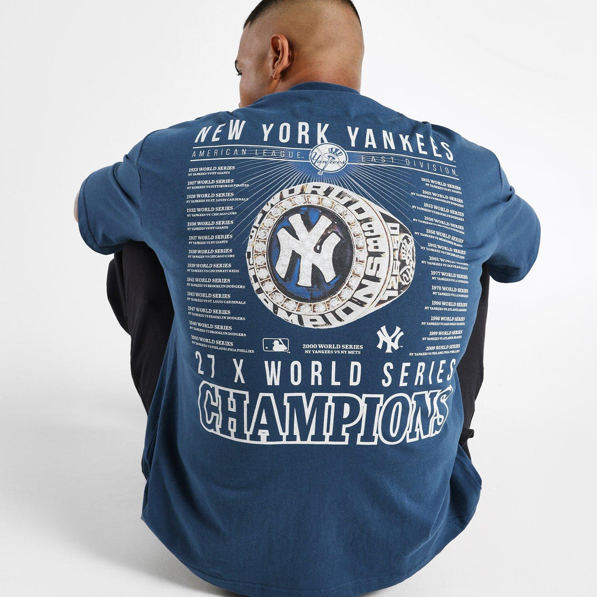 Blue Majestic NY Yankees T-Shirt JD Sports Malaysia