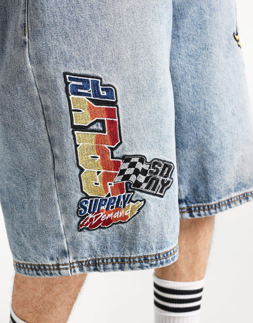 Buddy Straight Washed Denim Shorts