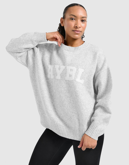 Varsity Knitted Crew Sweatshirt