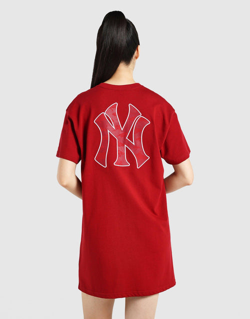 Red New Era Cap Co. MLB LNY New York Yankees Long T-Shirt Dress