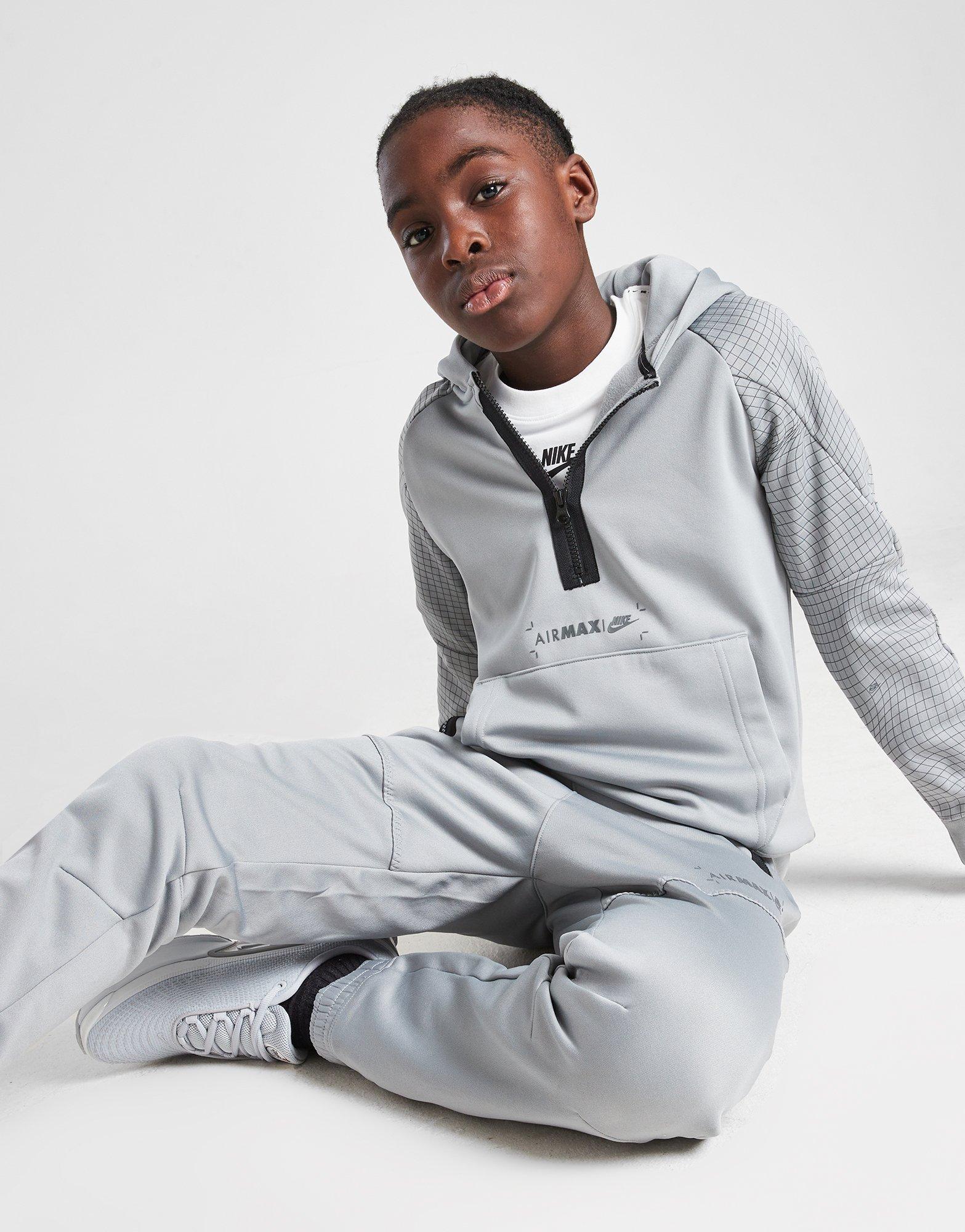 Grey Nike Air Max Poly 1/2 Zip Hoodie Junior - JD Sports Malaysia
