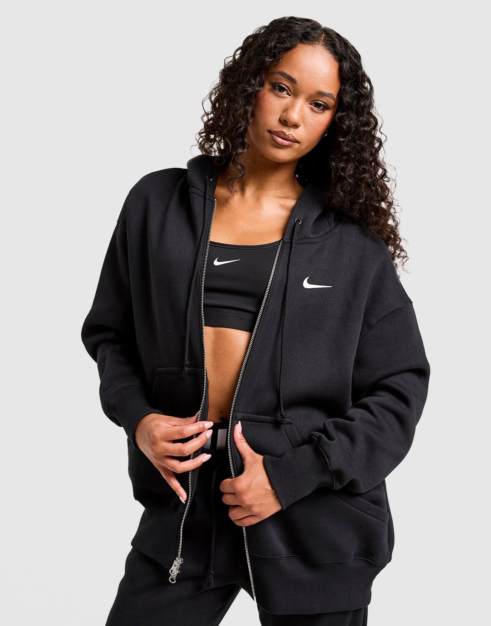 Black Nike Phoenix Fleece Oversized Full Zip Hoodie - JD Sports