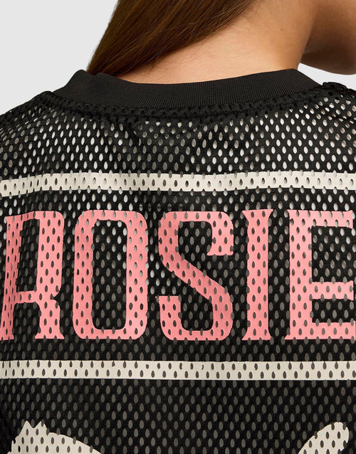 x ROSÉ Relaxed Mesh Top