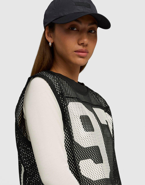 x ROSÉ Relaxed Mesh Top