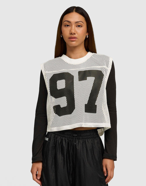 x ROSÉ Relaxed Mesh Top