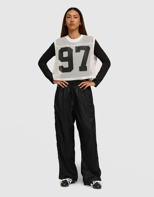 x ROSÉ Relaxed Mesh Top
