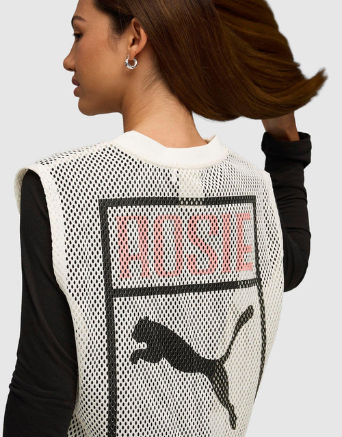 x ROSÉ Relaxed Mesh Top
