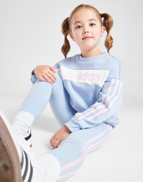Girls’ Linear Colour Block Crew Tracksuit