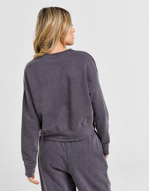 Washed Crop Crew Sweatshirt