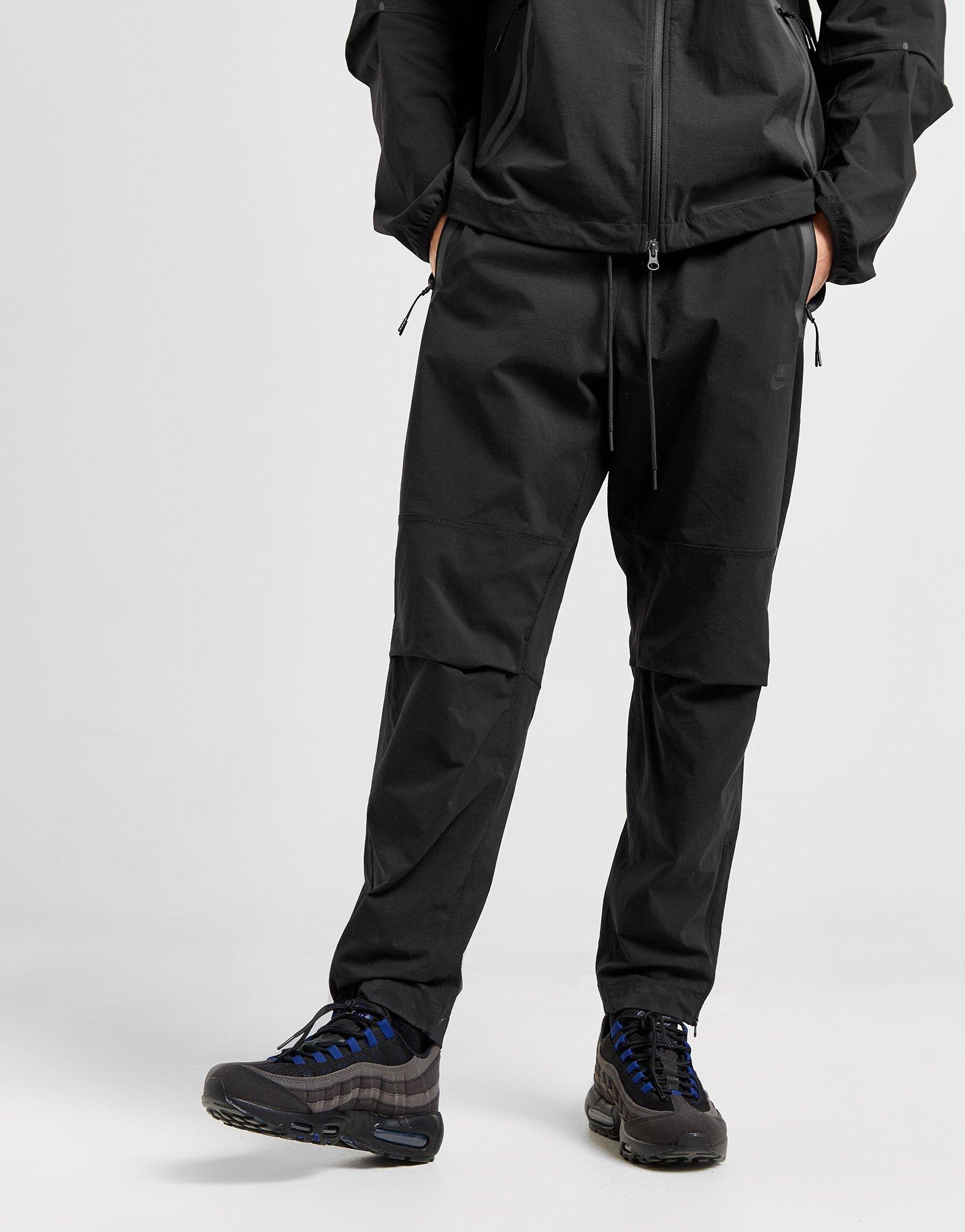 nike woven tech pants plain black