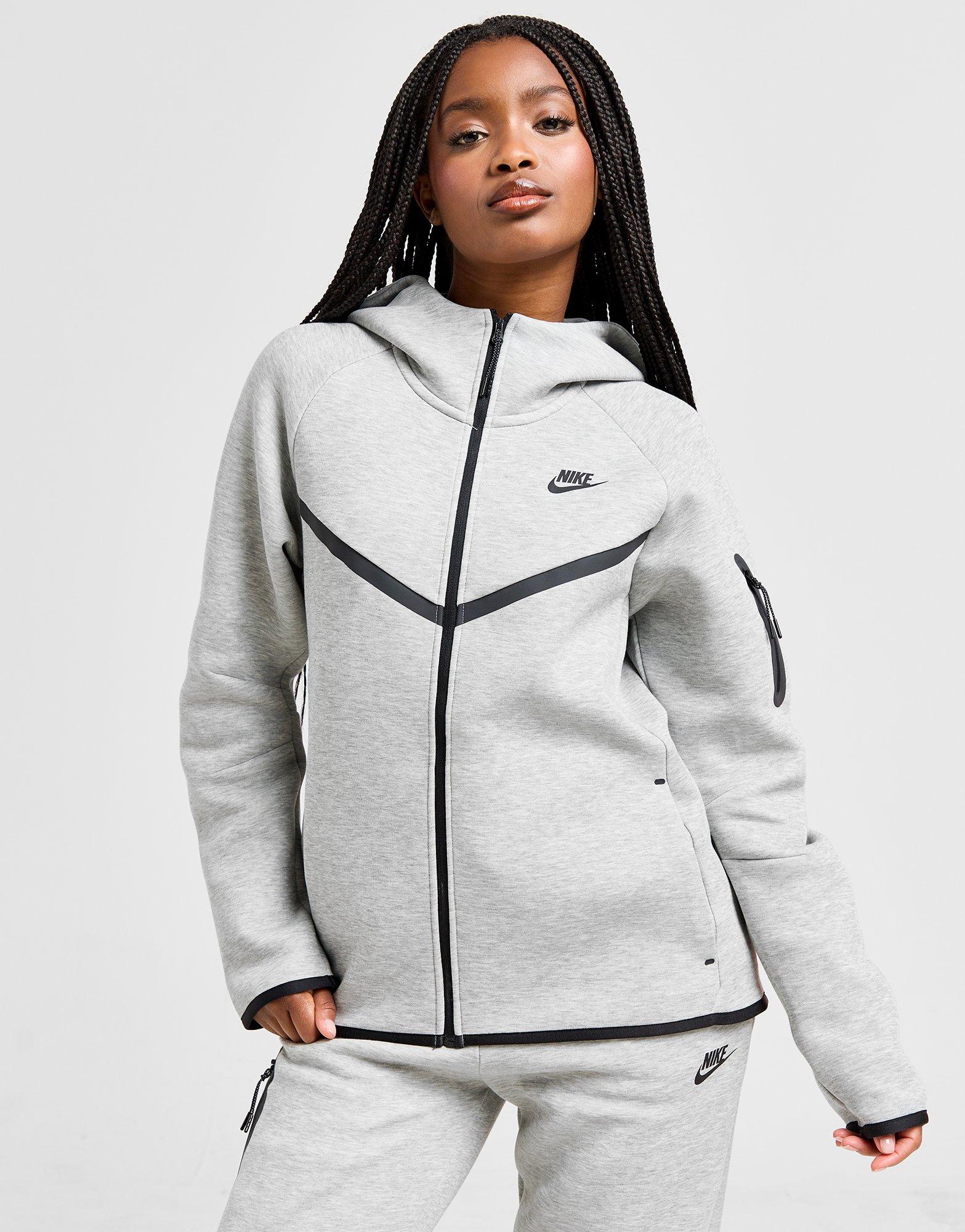 Grey Nike Tech Fleece Full Zip Hoodie - JD Sports Malaysia