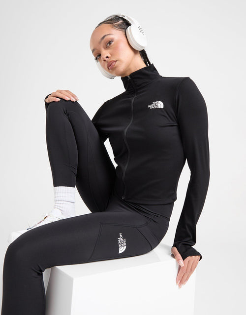 Rib Long Sleeve Full Zip Top