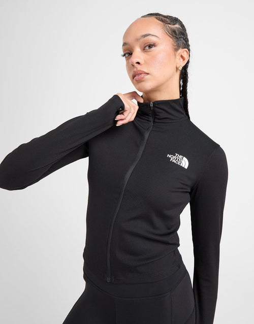 Rib Long Sleeve Full Zip Top