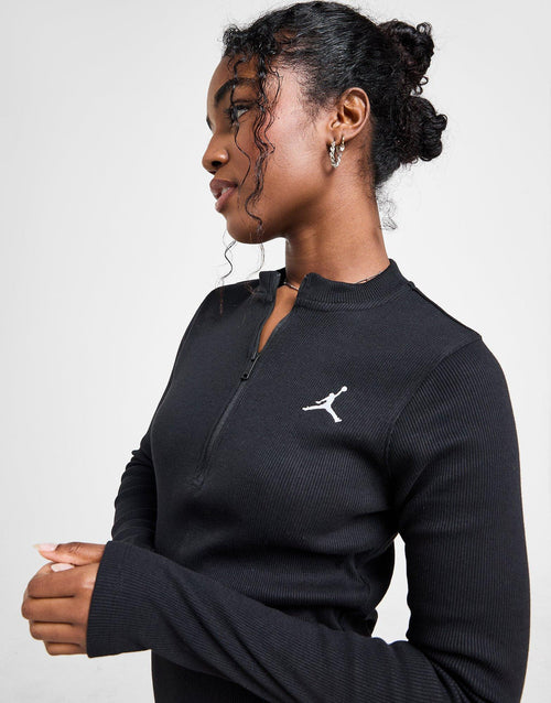 Black Jordan Long Sleeve Knit Dress