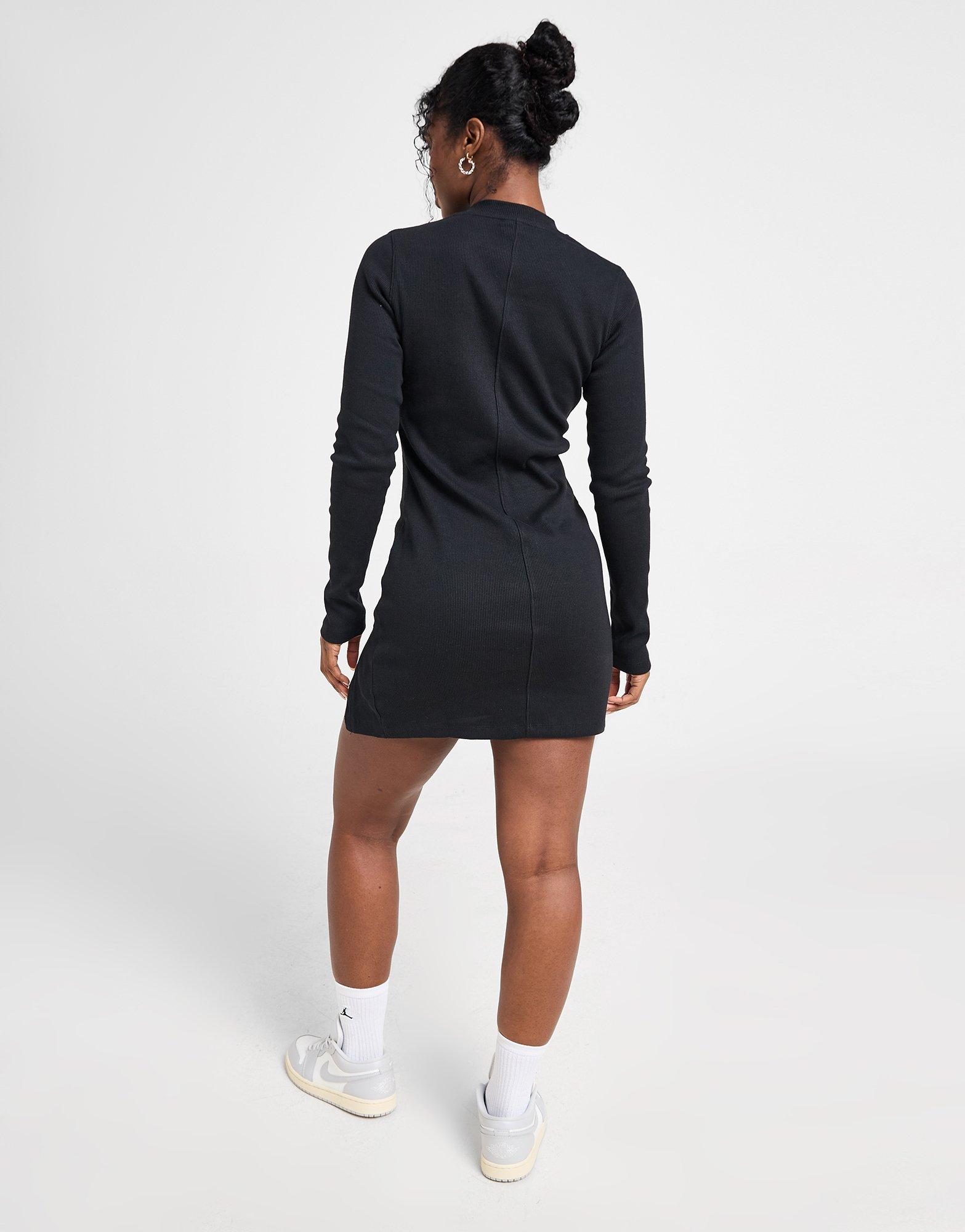 jordan women's 1/2 zip long sleeve knit dress Black Jordan Long Sleeve Knit Dress