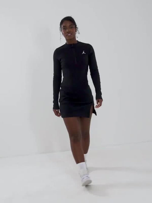 Black Jordan Long Sleeve Knit Dress