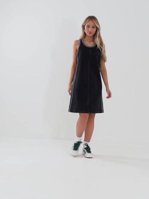 Black adidas 3-Stripes Denim Dress