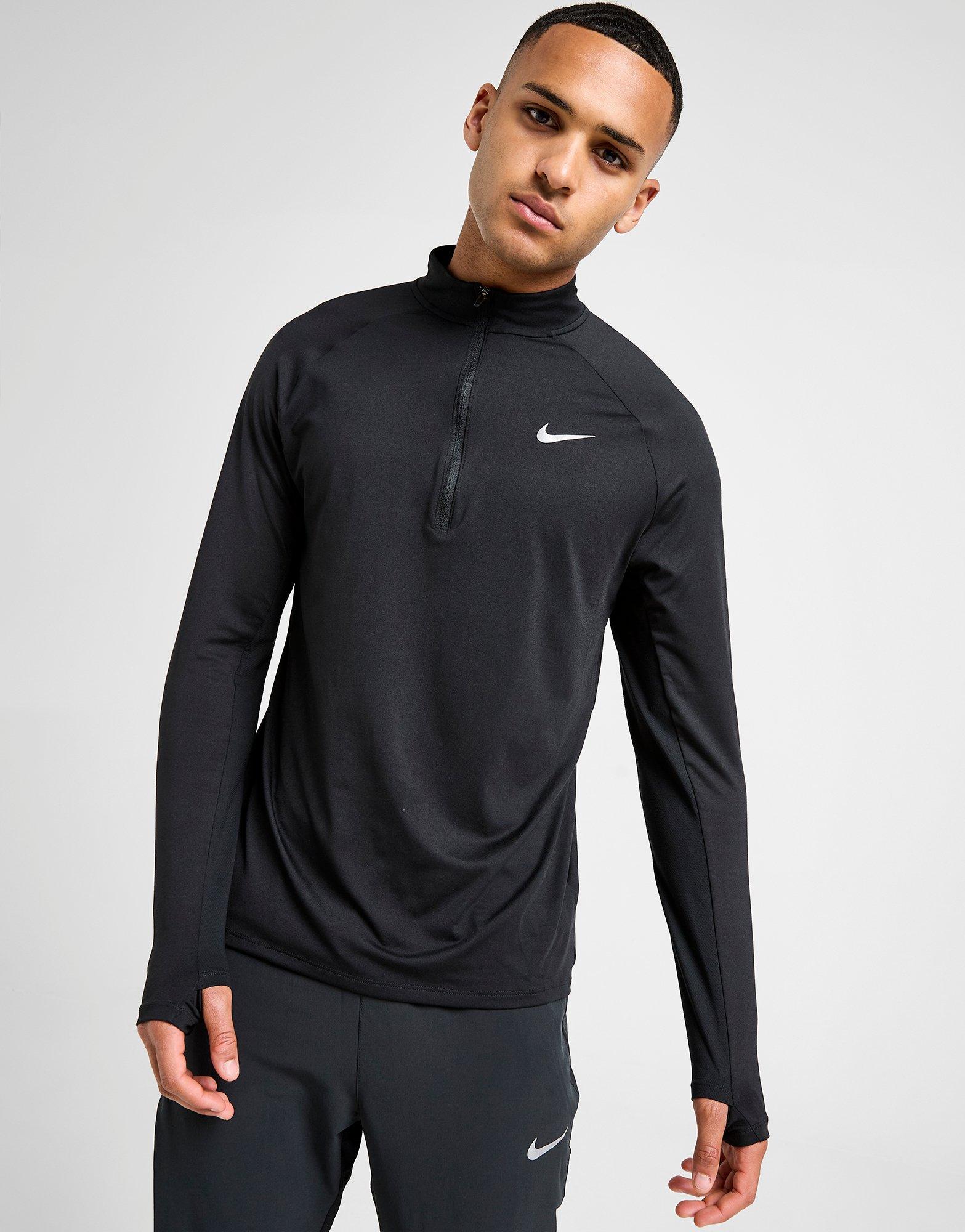 black nike zip top