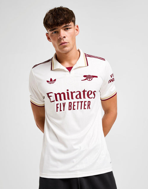 arsenal gear White adidas Arsenal 25/26 Third Jersey