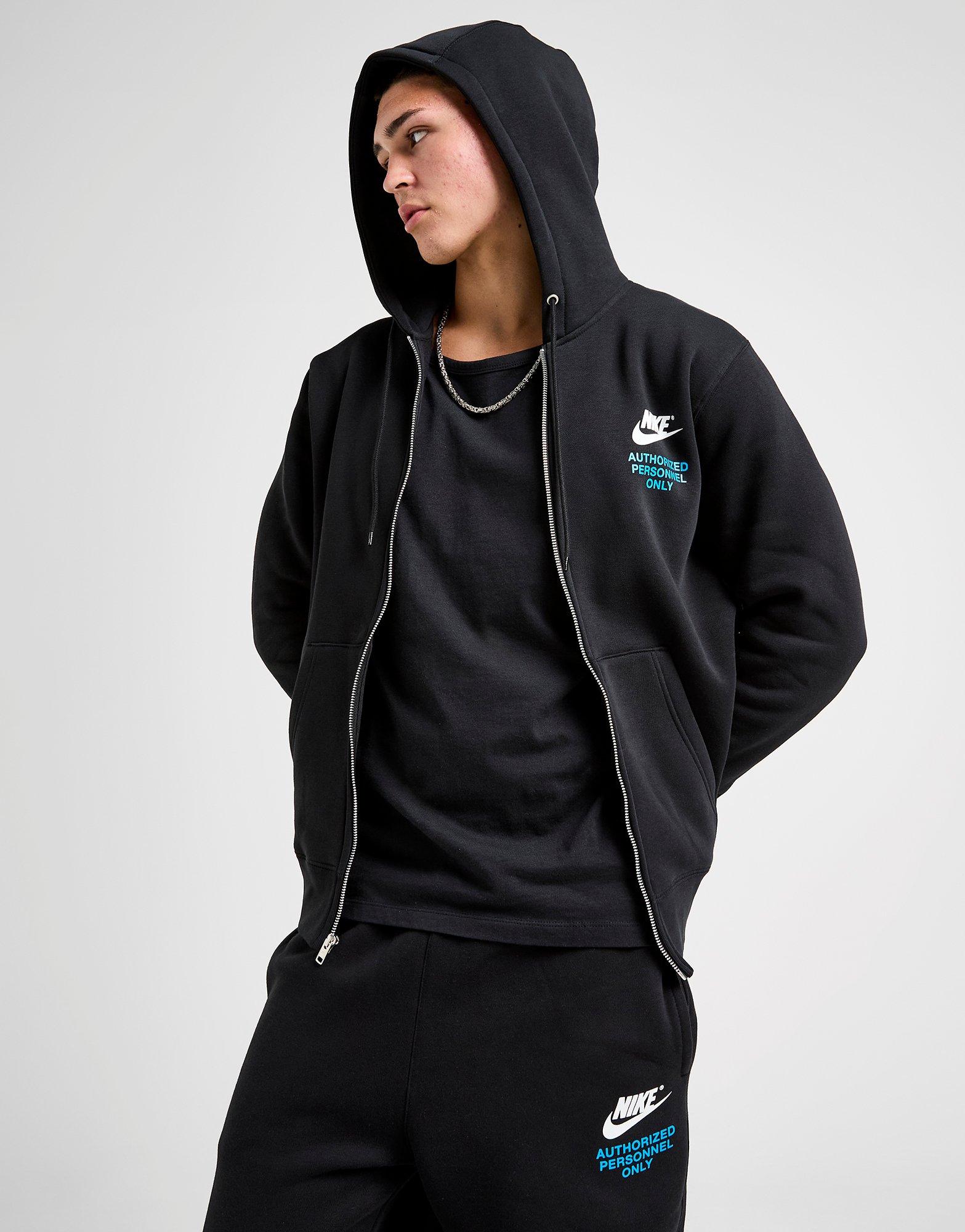 Black Nike Authorised Full Zip Hoodie - JD Sports Malaysia