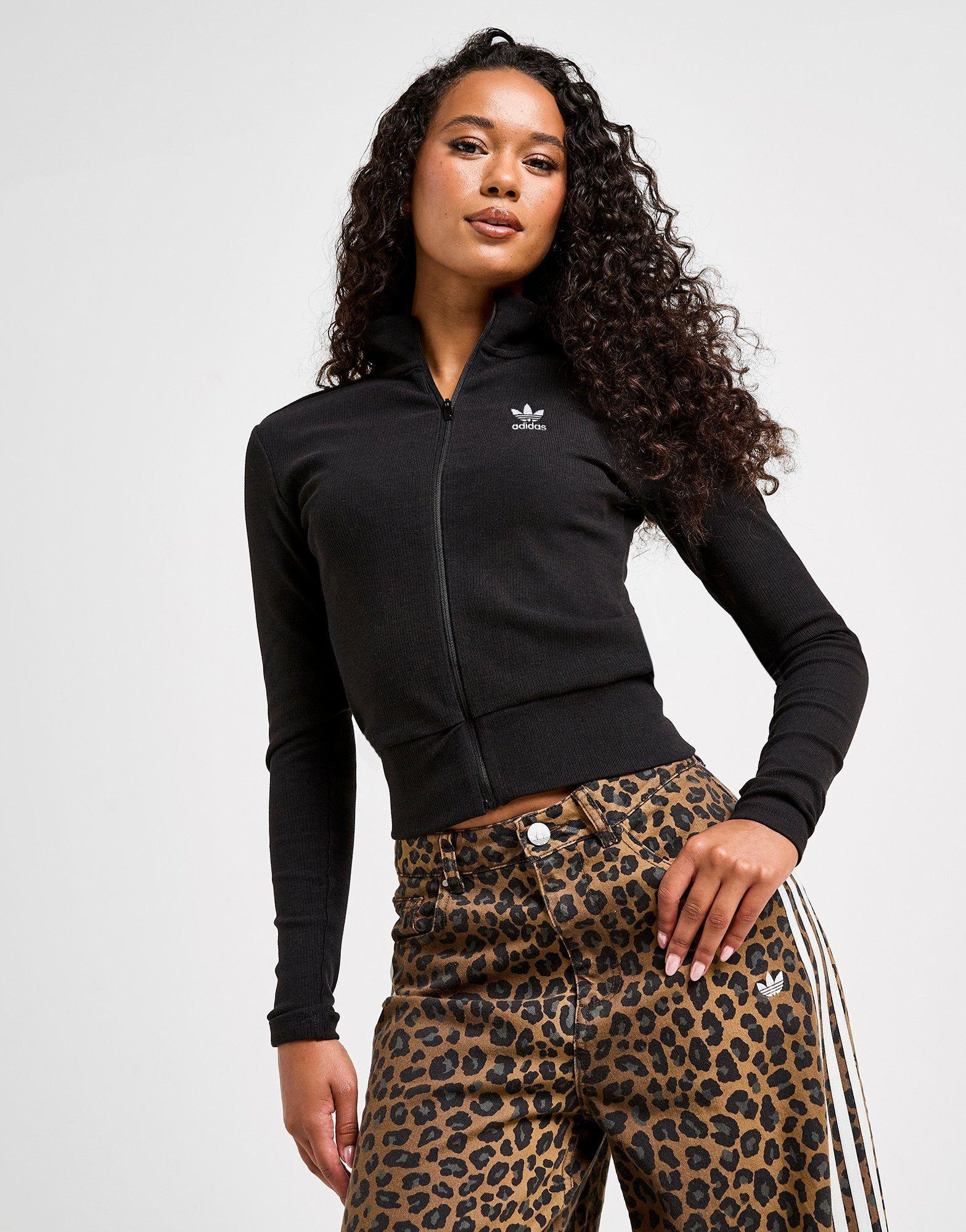 Black adidas Essential Ribbed Long Sleeve Full Zip Top - JD Sports Black adidas Essential Ribbed Long Sleeve Full Zip Top - JD Sports