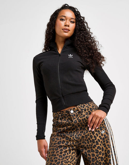 Essential Ribbed Long Sleeve Full Zip Top