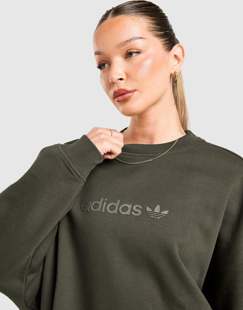 Essential Linear Oversized Crew Sweatshirt