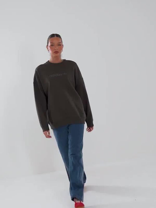 Essential Linear Oversized Crew Sweatshirt