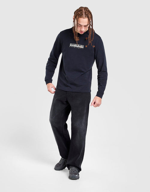 Grid Back Print Long Sleeve T-Shirt