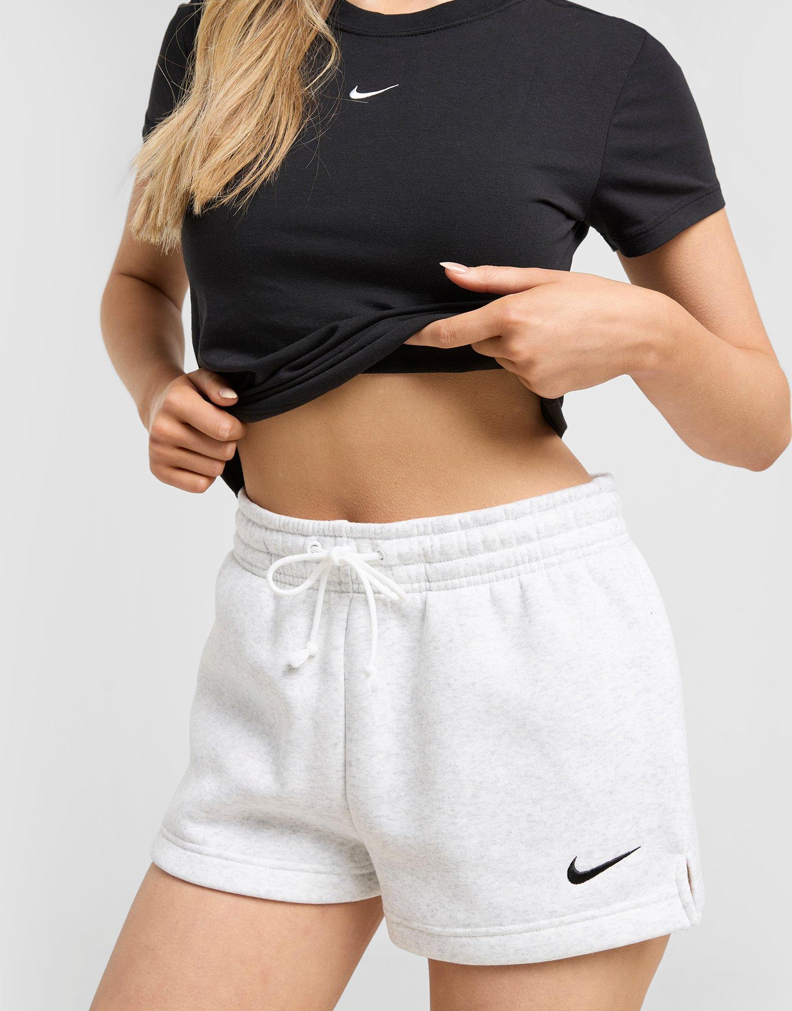 womens grey nike sweat shorts