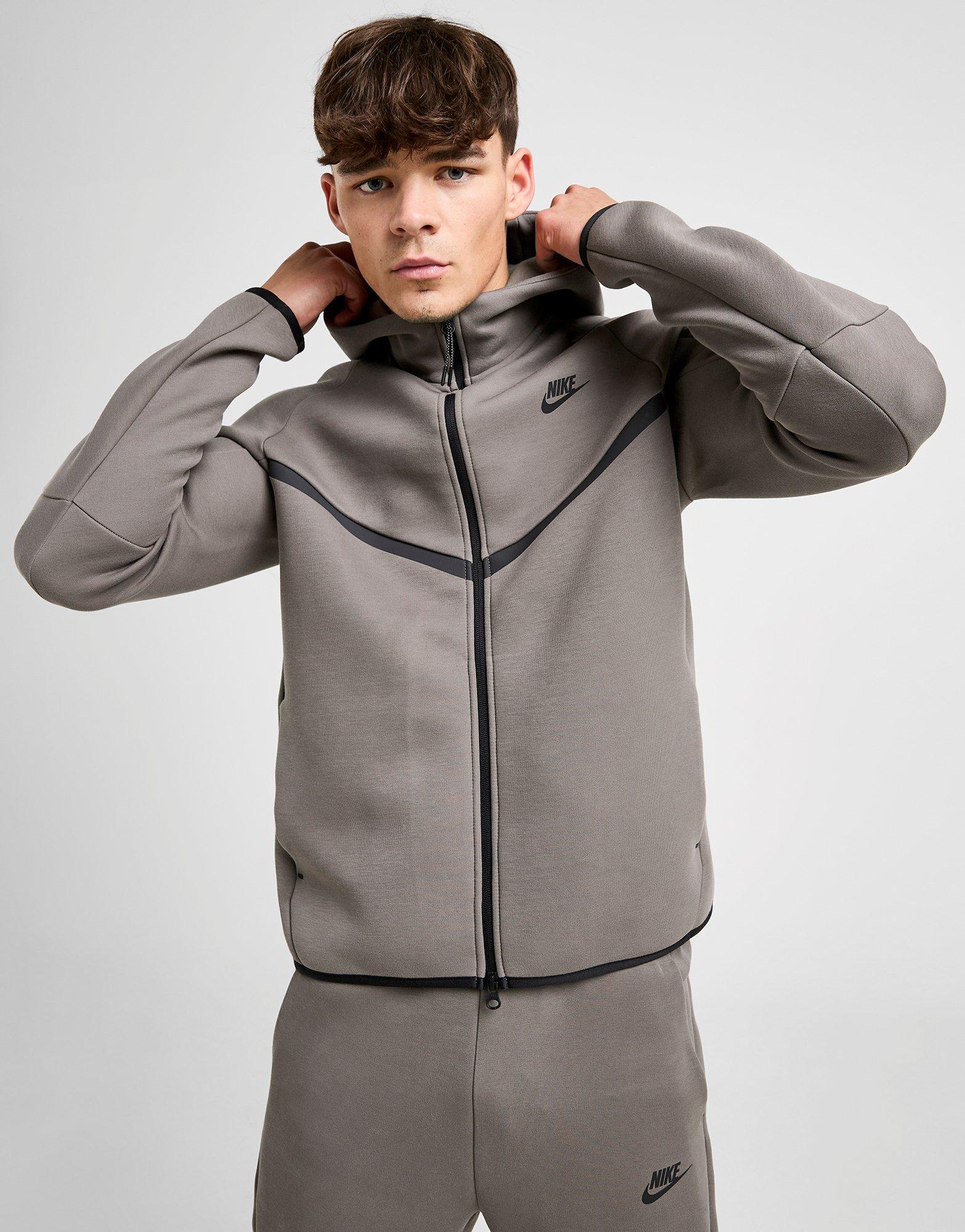 Grey Nike Tech Fleece Full Zip Hoodie - JD Sports Malaysia