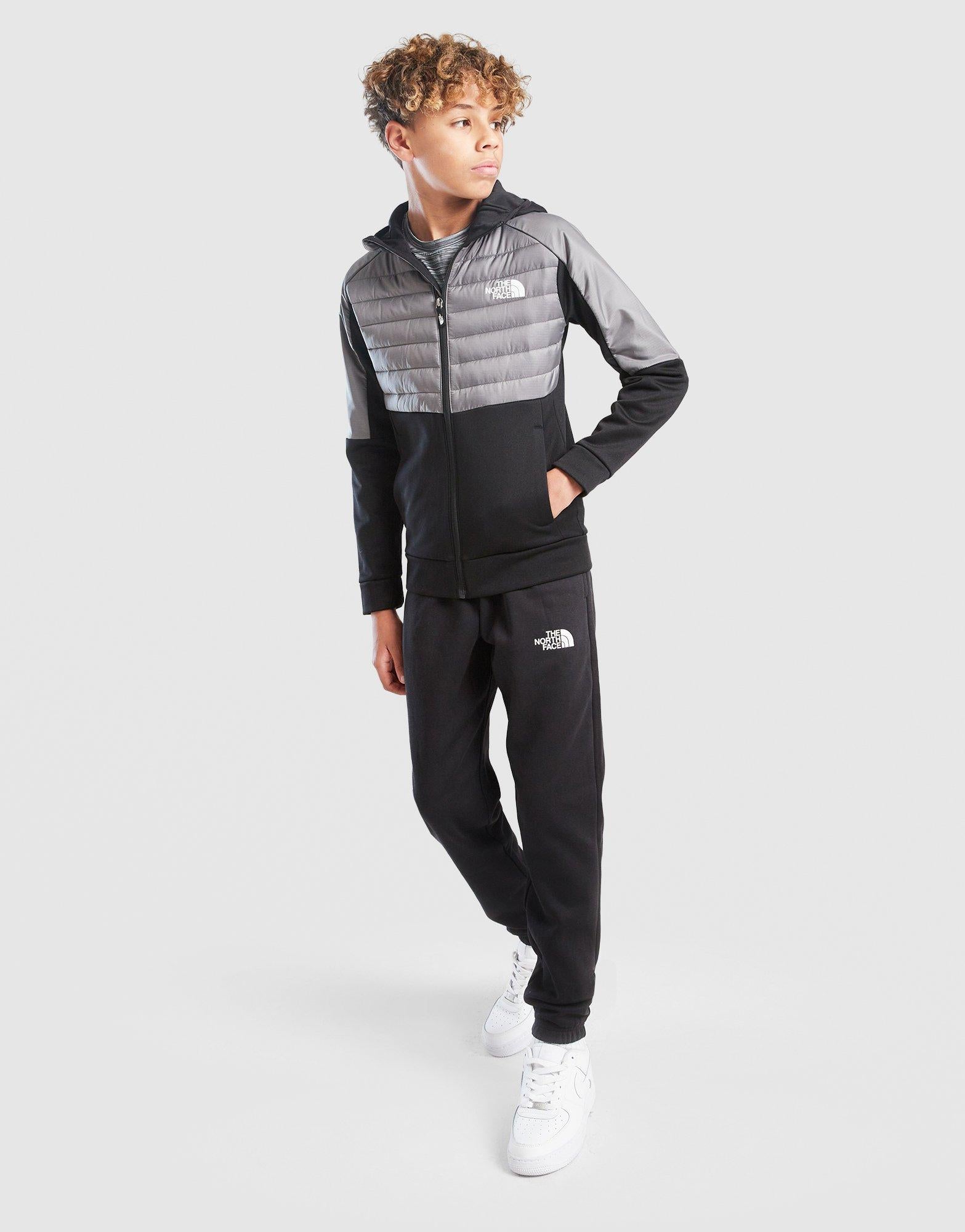 Black The North Face Hybrid Full Zip Hoodie Junior - JD Sports