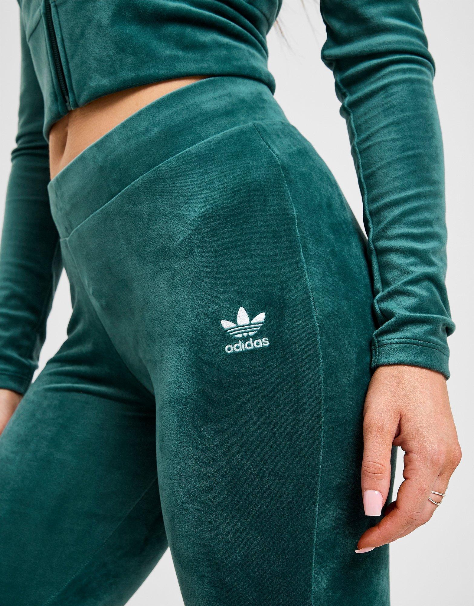 Green adidas Essential Slim Velour Track Pants - JD Sports Malaysia