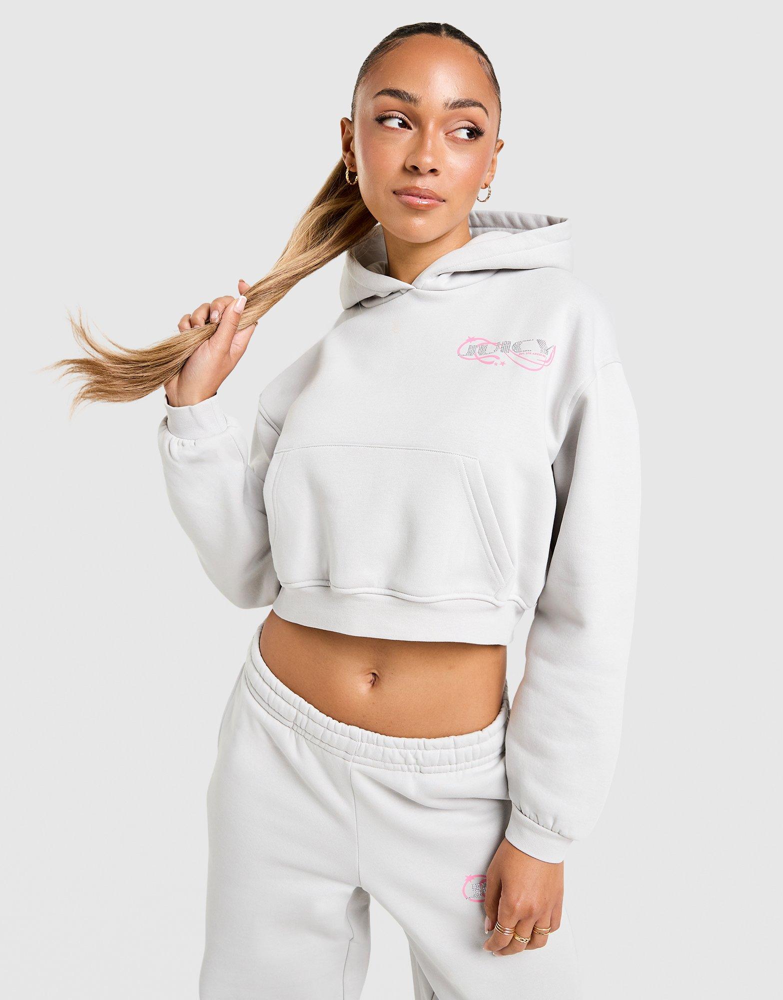Grey Juicy Couture Y2K Diamante Fleece Hoodie - JD Sports Malaysia