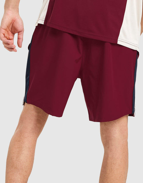 Crimson Wave Panel Sport Shorts