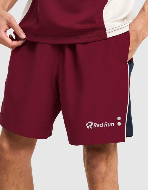 Crimson Wave Panel Sport Shorts